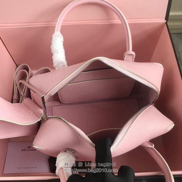 DELVAUX女包 Delvau單肩斜挎包 半手工Cool box 中號 德爾沃女手提包 手拎包 櫻花粉  fcs1184